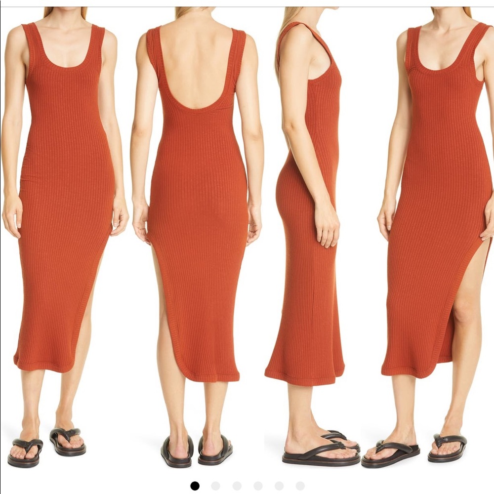 ALIX NYC Palma ribbed tank dress in rust